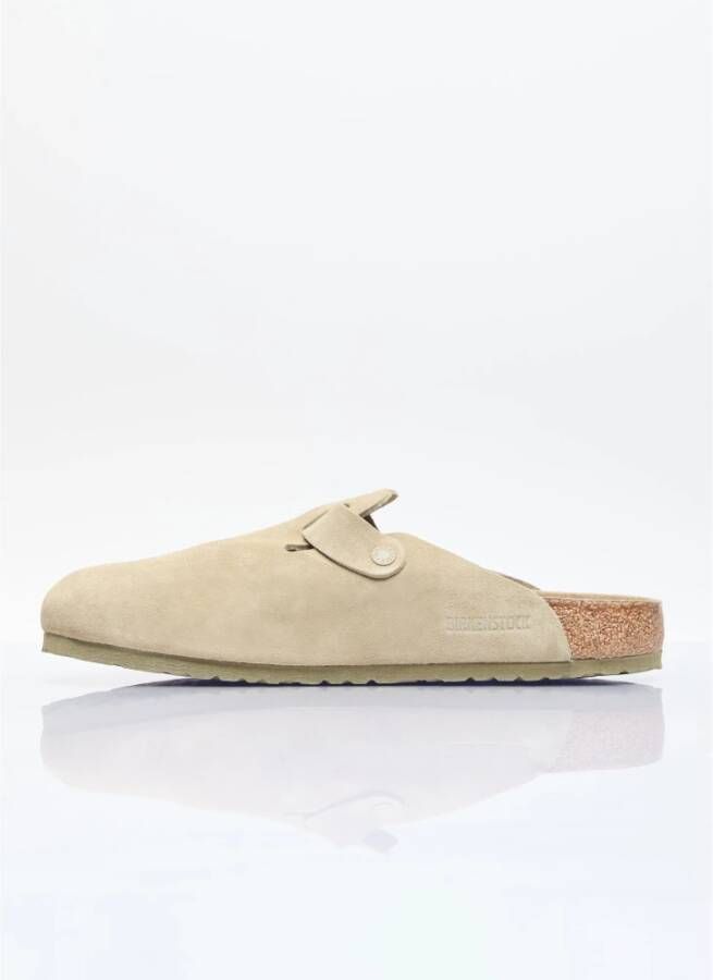 Birkenstock Suede Muiltjes met Anatomisch Voetbed Beige Heren