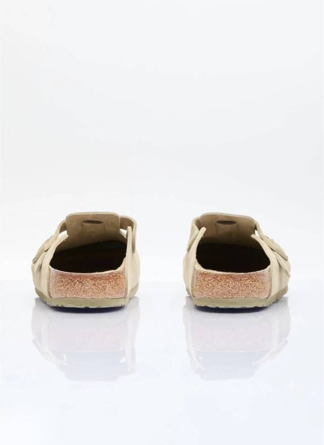 Birkenstock Suede Muiltjes met Anatomisch Voetbed Beige Heren