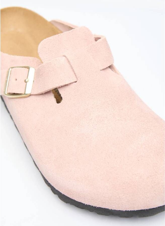 Birkenstock Suède Muiltjes met Zijgesp Sluiting Pink Heren