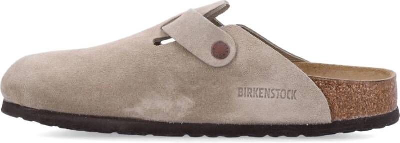 Birkenstock Suede Sandalen met Metalen Gesp Beige Heren