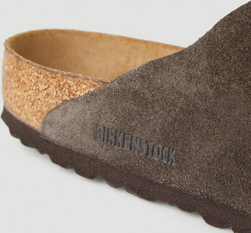 Birkenstock Suède Sandalen met Twee Riem Brown Heren