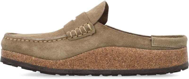 Birkenstock Taupe Leren Muiltjes Brown Heren