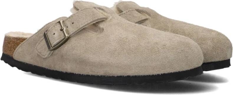 Birkenstock Taupe Suède Klassieke Klompen Beige Dames