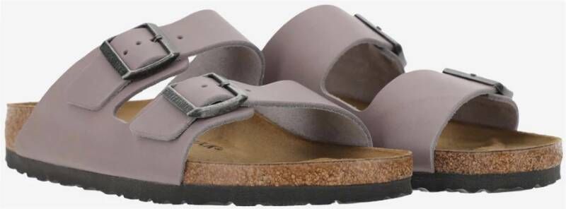 Birkenstock Leren en kurken sandalen Grijs Heren