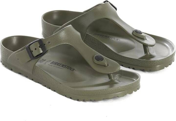 Birkenstock Khaki Open Teen Slides Groen Dames