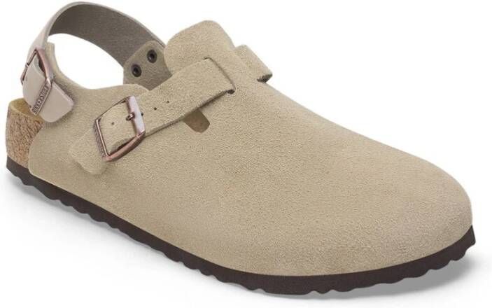 Birkenstock Tokio Taupe Suède Leren Sandalen Gray Heren