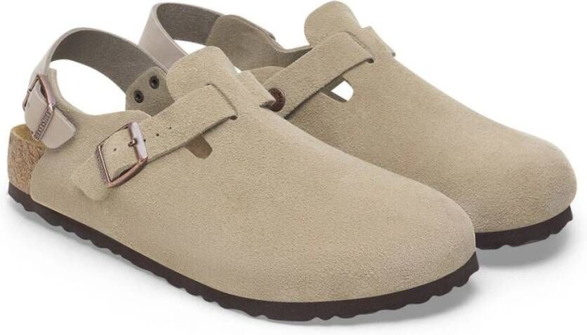 Birkenstock Tokio Taupe Suède Leren Sandalen Gray Heren