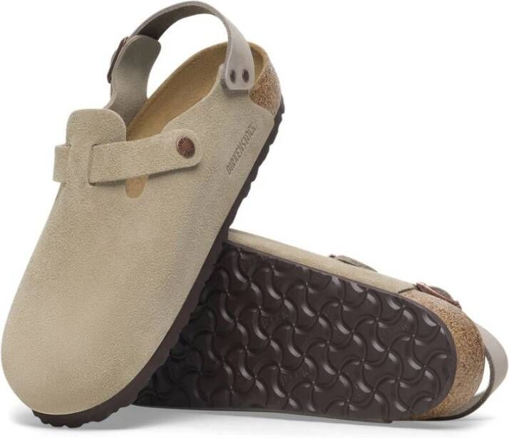 Birkenstock Tokio Taupe Suède Leren Sandalen Gray Heren