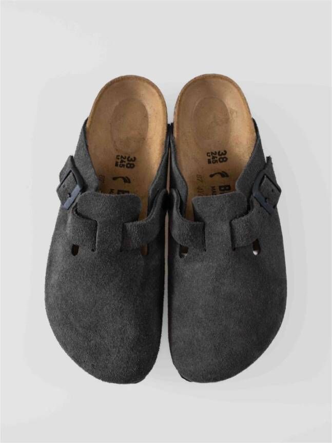 Birkenstock Veelzijdige Suède Leren Klomp Black Dames