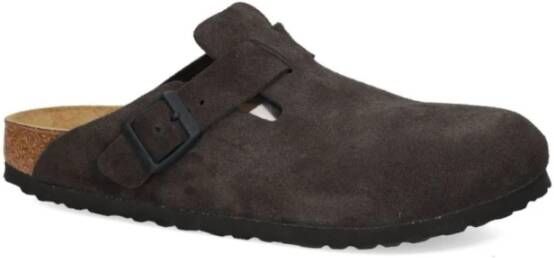 Birkenstock Velours Muiltjes met Metalen Afwerking Gray Heren