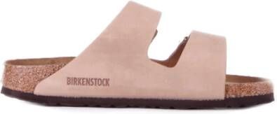 Birkenstock Verstelbare Logo Sandalen Rubberen Zool Beige Dames