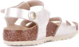 Birkenstock Witte Junior Logo Sandalen Gesp Sluiting White Dames