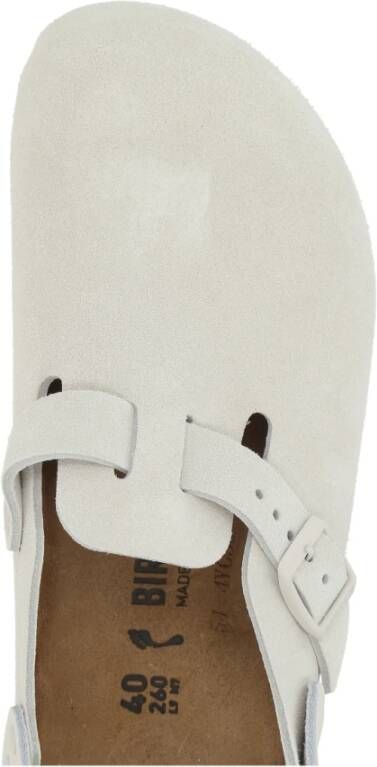 Birkenstock Witte Suède Hak Slingback Sandaal White Dames