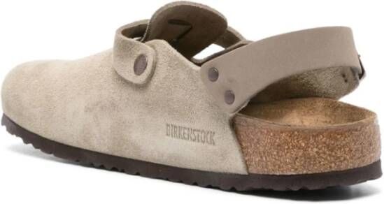 Birkenstock Zacht Suède Leren Klomp Beige Heren