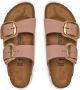 Birkenstock Klassieke Big Buckle Nubuck Leren Sandaal Pink Dames - Thumbnail 30