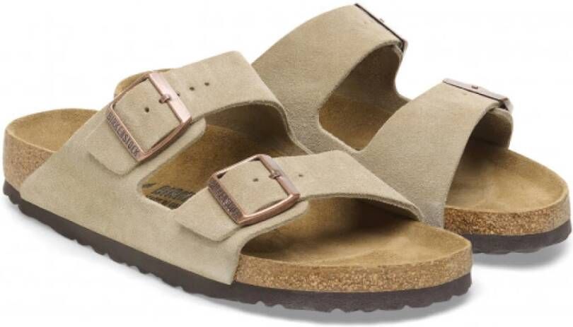 Birkenstock Zachte Suède Sandaal Beige Heren