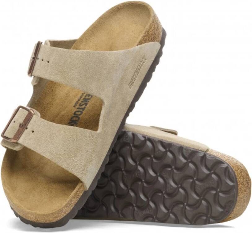 Birkenstock Zachte Suède Sandaal Beige Heren