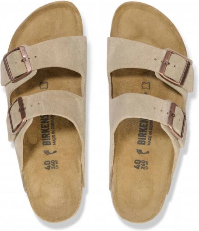 Birkenstock Zachte Suède Sandaal Beige Heren