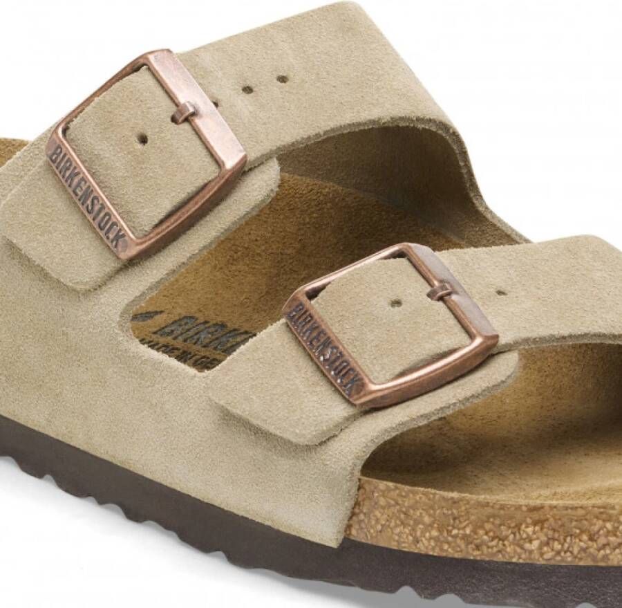 Birkenstock Zachte Suède Sandaal Beige Heren