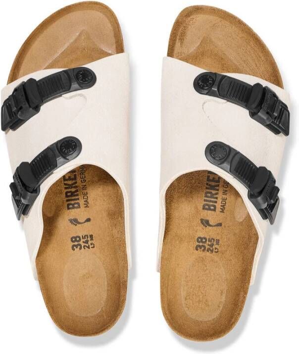 Birkenstock Tech Antique White Suede Leren Slippers White Heren