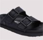 Birkenstock Zwarte Leren Geweven Sandalen voor Mannen Black Heren - Thumbnail 4