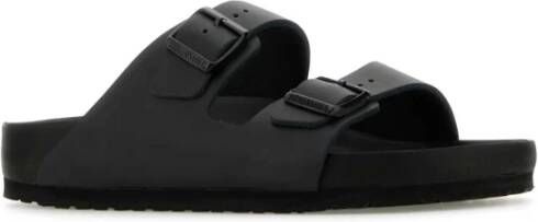 Birkenstock Zwarte leren Arizona slippers Black Heren