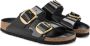 Birkenstock Zwarte Leren Grote Gesp Sandaal Black Dames - Thumbnail 3