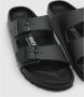 Birkenstock Zwarte leren instap sandalen Comfortabel voetbed Black Heren - Thumbnail 5