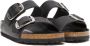 Birkenstock Zwarte Leren Sandalen Black Dames - Thumbnail 2