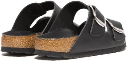 Birkenstock Zwarte Leren Sandalen Black Dames