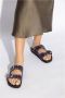 Birkenstock Paarse Suède Dubbele Gesp Sandalen Purple Dames - Thumbnail 4