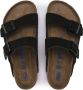 Birkenstock Zwarte Leren Zomer Slippers voor Vrouwen Black Dames - Thumbnail 4