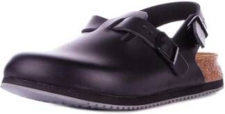 Birkenstock Zwarte Leren Verstelbare Gesp Sandalen Black Heren