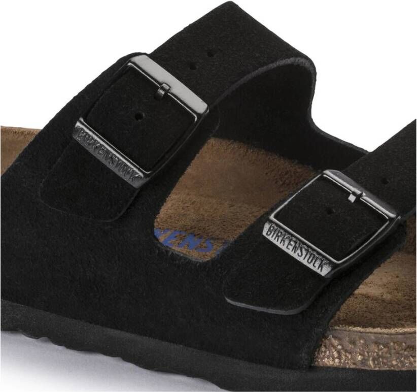 Birkenstock Zwarte Leren Zomer Slippers voor Vrouwen Black Dames