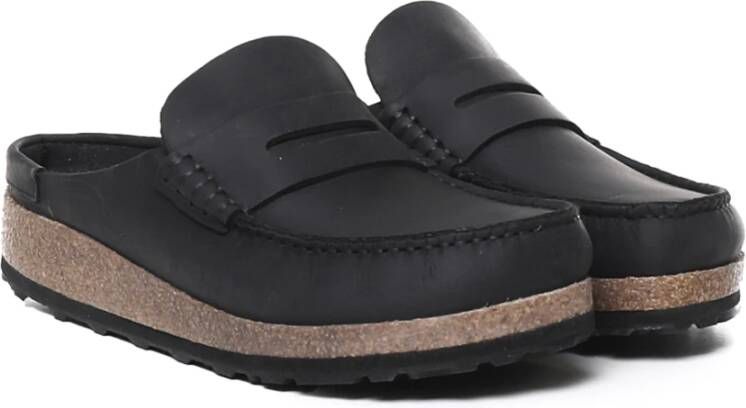 Birkenstock Zwarte Mocassin Stijl Sandalen Black Heren