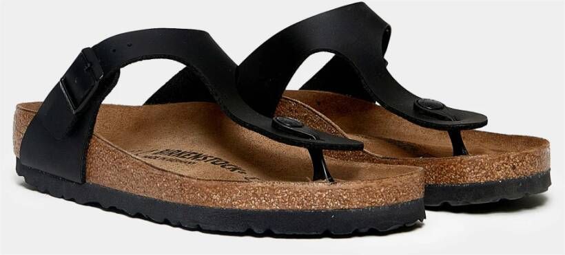 Birkenstock Zwarte Nubuck Sandaal met Kurken Voetbed Black Dames