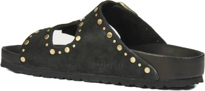 Birkenstock Zwarte platte schoenen Black Dames