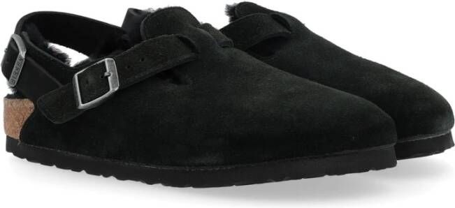 Birkenstock Zwarte Shearling Suède Laarzen Black Dames