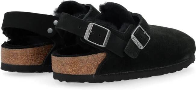 Birkenstock Zwarte Shearling Suède Laarzen Black Dames