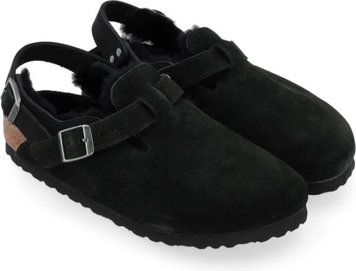 Birkenstock Zwarte Shearling Suède Laarzen Black Dames