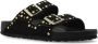 Birkenstock Zwarte Studs Platte Sandalen Black Dames - Thumbnail 3