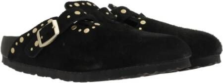 Birkenstock Zwarte Studs Suède Muiltje Sandalen Black Dames