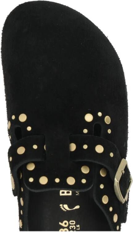 Birkenstock Zwarte Studs Suède Muiltje Sandalen Black Dames