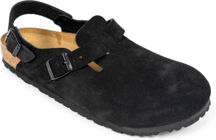 Birkenstock Zwarte Suède Leren Sandalen Black Heren