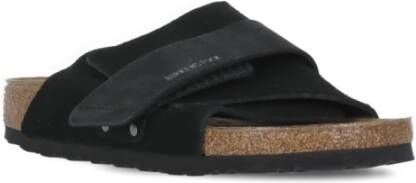 Birkenstock Zwarte Suède Leren Slippers Black Heren