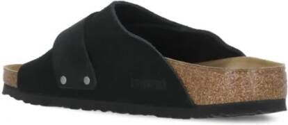 Birkenstock Zwarte Suède Leren Slippers Black Heren