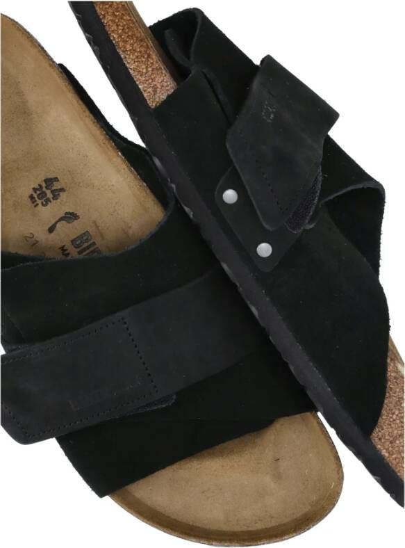 Birkenstock Zwarte Suède Leren Slippers Black Heren