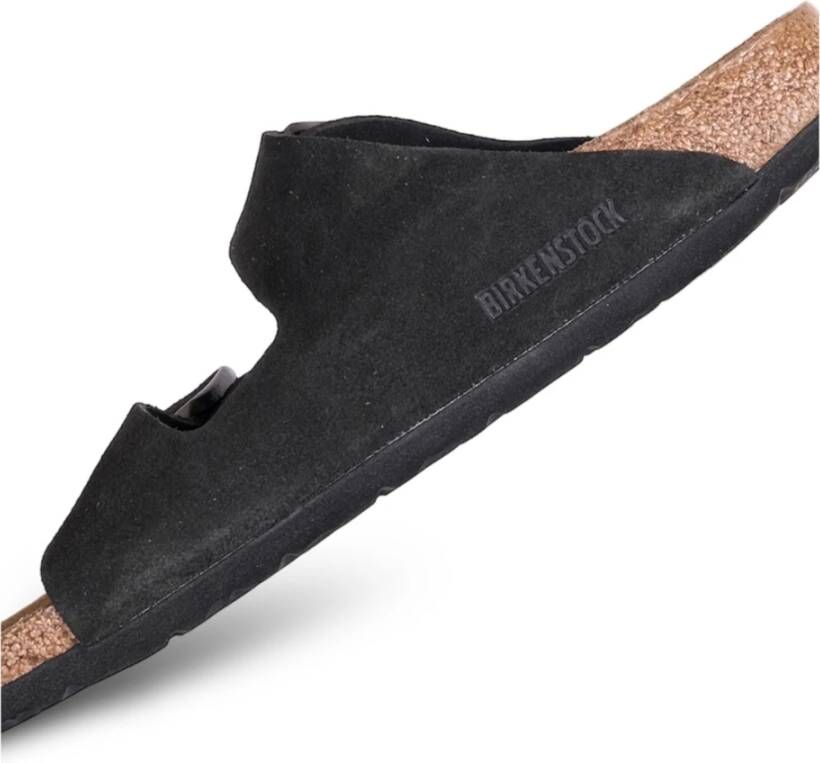 Birkenstock Zwarte Suède Sandalen Black Heren