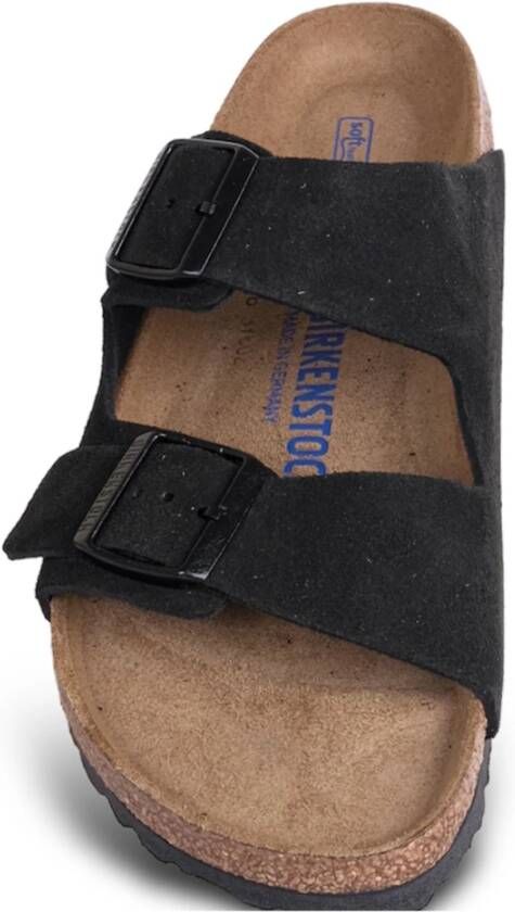 Birkenstock Zwarte Suède Sandalen Black Heren