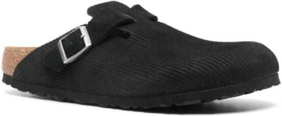 Birkenstock Zwarte Suède Sandalen Gesp-Slip-On Black Heren